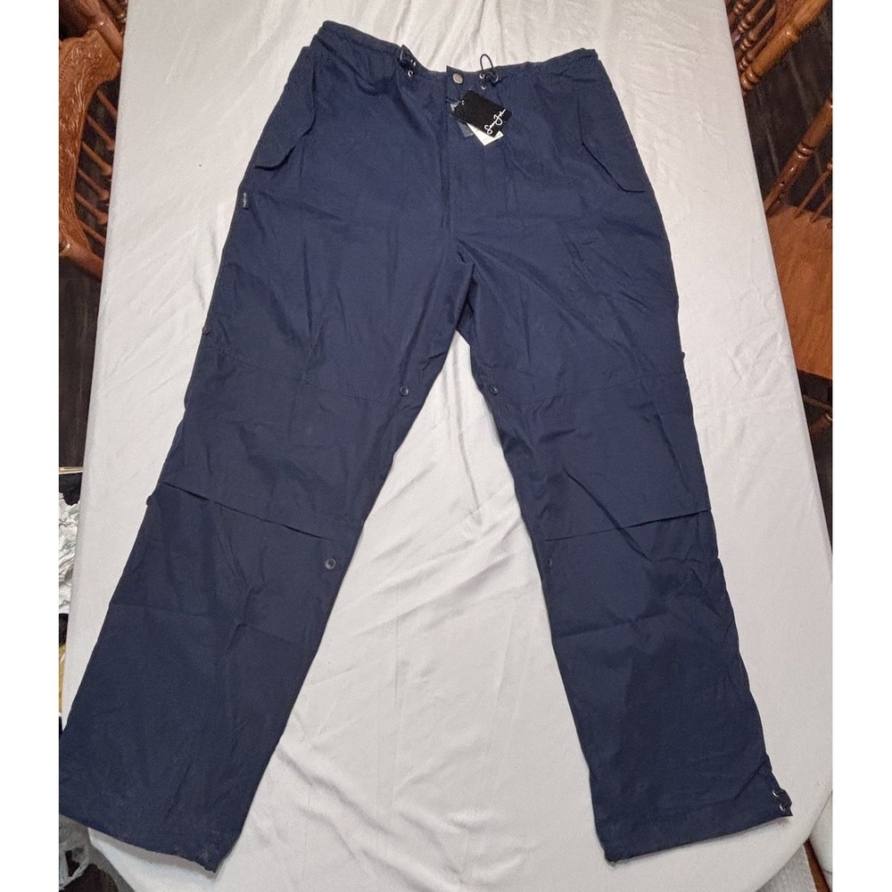 NWT Vintage Y2K Sean John Navy Blue Cargo Parachute‎ Pants Size 2XT Baggy Tall